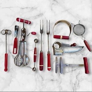 Vintage Set of 10 Kitchen Tools - Foley, Ekco, A&J, Mouli